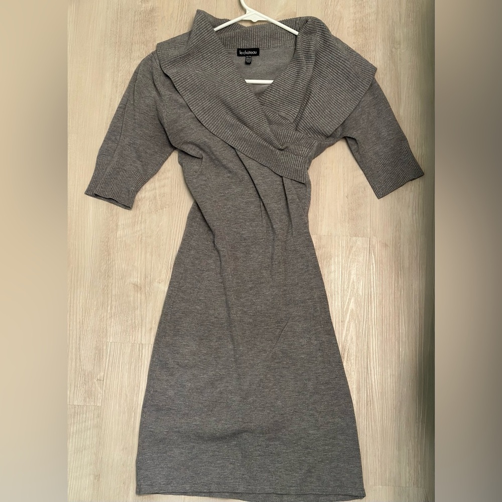 Le Chateau Charcoal Long Sleeve Dress